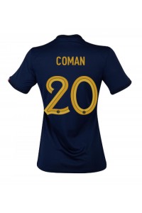Frankrijk Kingsley Coman #20 Voetbaltruitje Thuis tenue Dames WK 2022 Korte Mouw